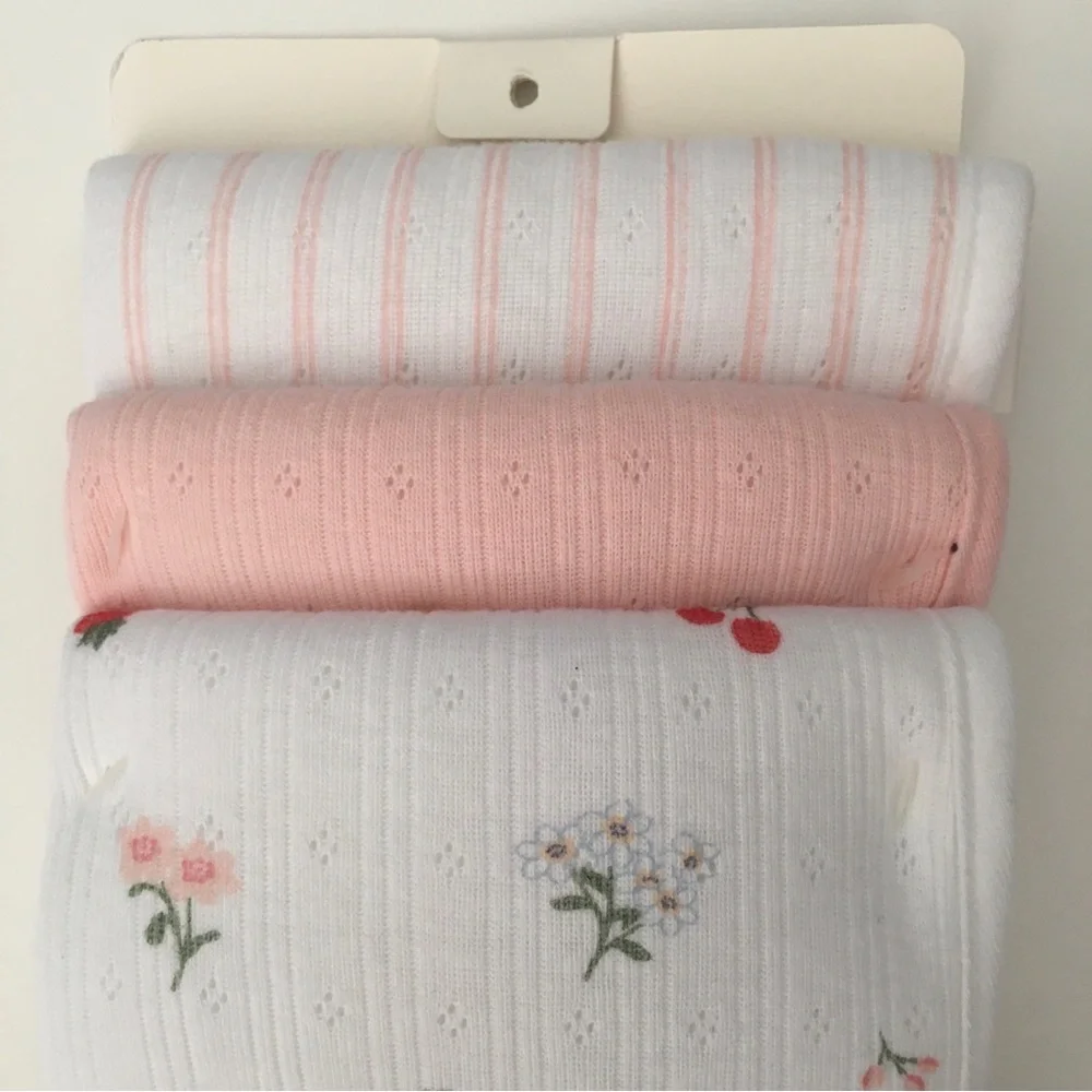 Baby Burp Cloths Cotton Front Pink Floral Strawberries Stripes NEW | Apple + Ivy